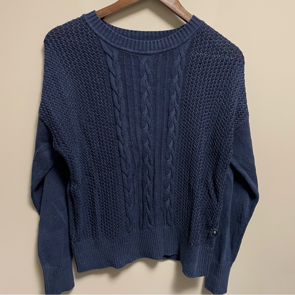 Banana Republic Navy Blue Cable Knit SweaterWomen’s Small